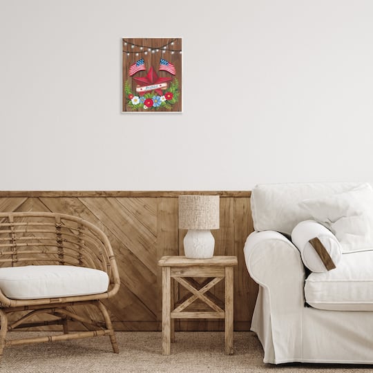 Stupell Industries Americana Country Garland Wall Plaque Art